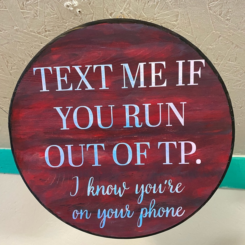 Handmade wooden sign